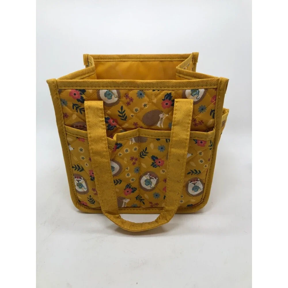 QUILTED HEDGEHOG STORAGE BIN.